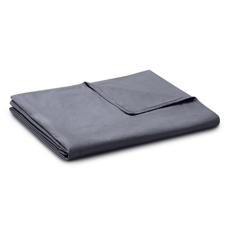 YnM Exclusive Cotton Duvet Cover for Weighted Blankets with 16 Strings (Dark Grey, 48"x72") - Image 1